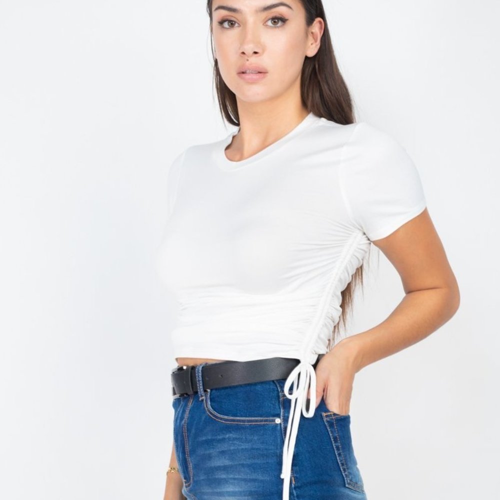 Drawstring Crop Top - Picture 2 of 5